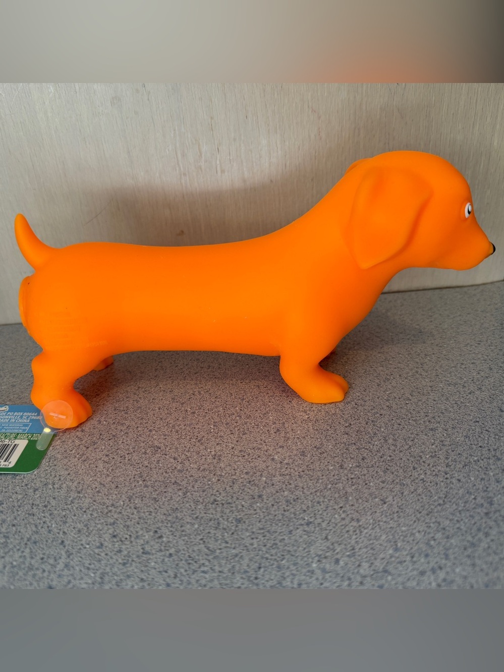 New Toymendous Squeeezy Orange Dachshund Ween Dog Squishy Toy 3+ Viral Fidget